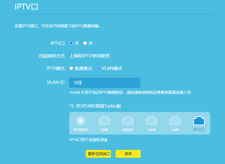 TP-LINK无线路由器端口自定义功能IPTV功能设置教程
