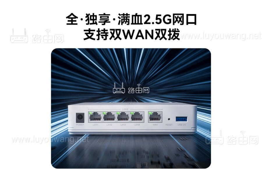 中兴5个2.5G网口有线路由器 弱电箱神器