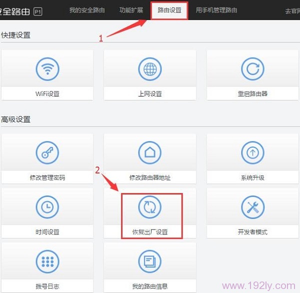 360路由器P1怎么恢复出厂设置？