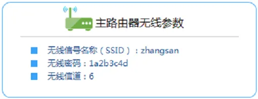记录主路由器的无线参数