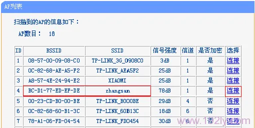 TL-MR13U无线连接到被中继的无线信号