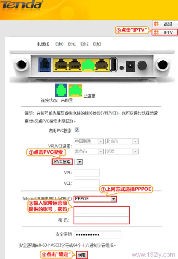 腾达(Tenda)D304无线路由一体机IPTV设置
