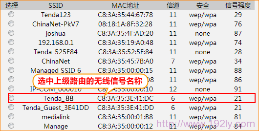 腾达W3002R路由器2在WDS扫描结果中连接W3002R路由器1 腾达W3002R路由器2在WDS扫描结果中连接W3002R路由器1